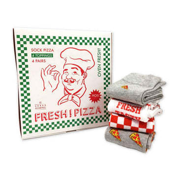 Fun Classic Pizza Box Unisex Socks 4 Pair Gift Set - BUCKET POPCORN